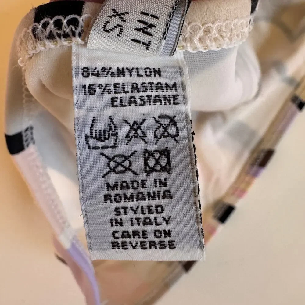 Emilio Pucci Y2K Print Luxury Halter Bikini Swim Bathing Suit Classic Print XS